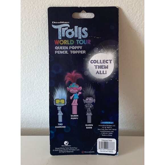 Trolls World Tour QUEEN BARD Pencil Topper Sealed 3inch Hasbro RARE HTF 2020 - Picture 7 of 11